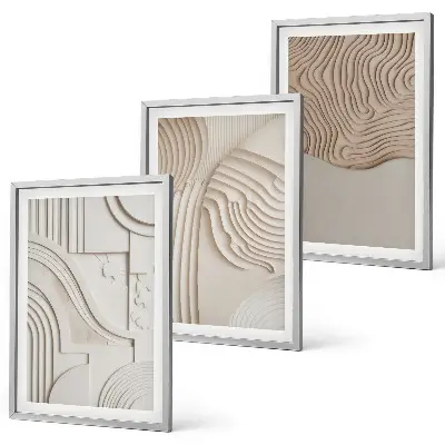Billedvæg inspiration abstrakte mønstre i beige og hvid