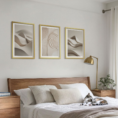 Billedsæt til soveværelset Abstrakte beige bølger