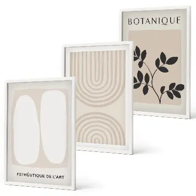 Boho plakater med delikate planter billedvæg inspiration