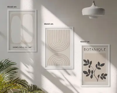 Boho plakater med delikate planter billedvæg inspiration