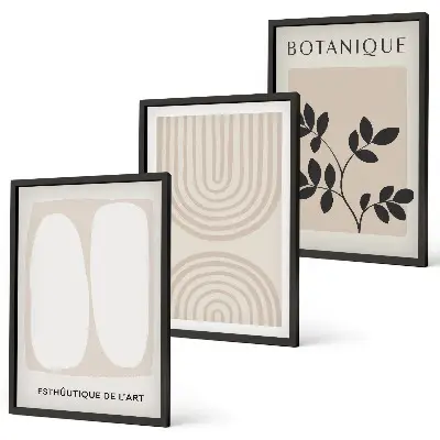 Boho plakater med delikate planter billedvæg inspiration