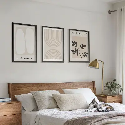 Boho plakater med delikate planter billedvæg inspiration
