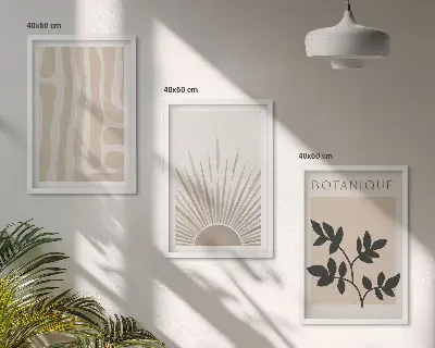 Billedvæg med abstrakte plantemønstre inspiration til din indretning