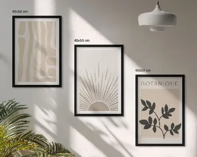 Billedvæg med abstrakte plantemønstre inspiration til din indretning