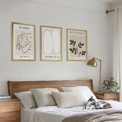 Billedsæt til soveværelset plantemalerier i Matisse-stil