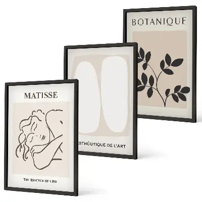 Billedsæt til soveværelset plantemalerier i Matisse-stil