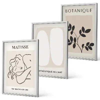 Billedsæt til soveværelset plantemalerier i Matisse-stil