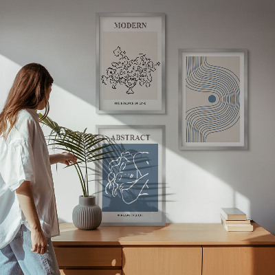 Billedvæg inspiration Abstrakte plakater med blomsterlinjer