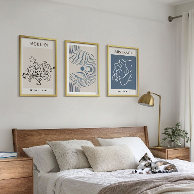 Billedvæg inspiration Abstrakte plakater med blomsterlinjer