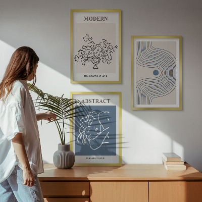 Billedvæg inspiration Abstrakte plakater med blomsterlinjer
