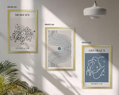 Billedvæg inspiration Abstrakte plakater med blomsterlinjer