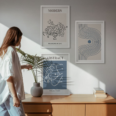 Billedvæg inspiration Abstrakte plakater med blomsterlinjer