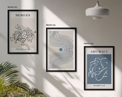 Billedvæg inspiration Abstrakte plakater med blomsterlinjer