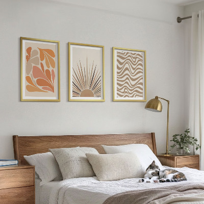 Billedsæt til soveværelset Sol boho pastelformer
