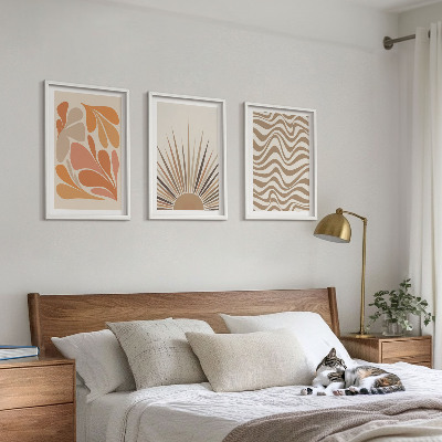 Billedsæt til soveværelset Sol boho pastelformer