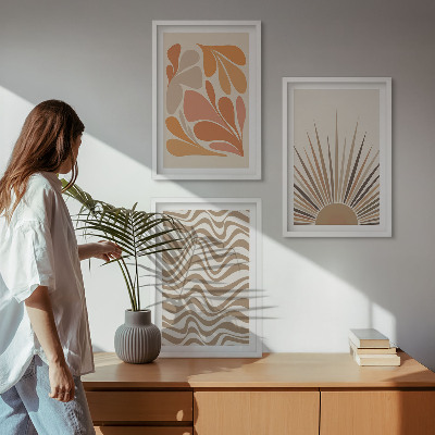 Billedsæt til soveværelset Sol boho pastelformer