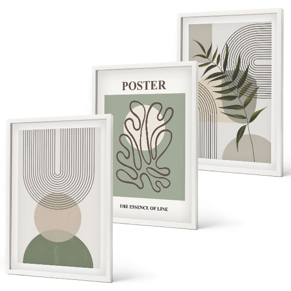 Billedsæt til soveværelset Geometriske botaniske mønstre