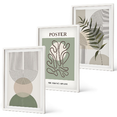 Billedsæt til soveværelset Geometriske botaniske mønstre