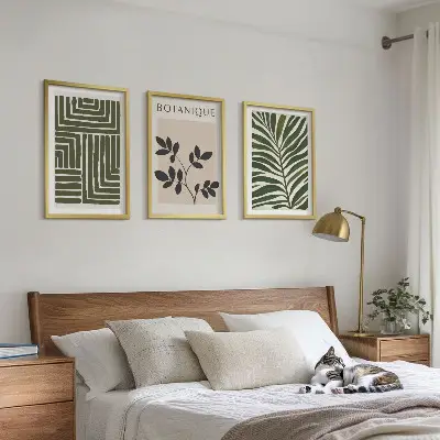 Billedvæg med botanisk minimalisme boho inspiration