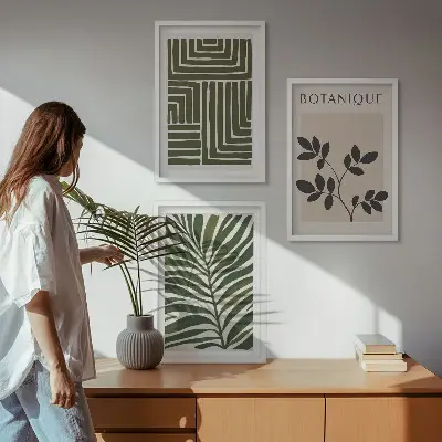 Billedvæg med botanisk minimalisme boho inspiration