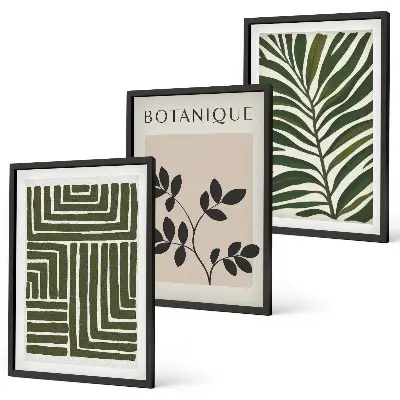 Billedvæg med botanisk minimalisme boho inspiration