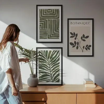 Billedvæg med botanisk minimalisme boho inspiration