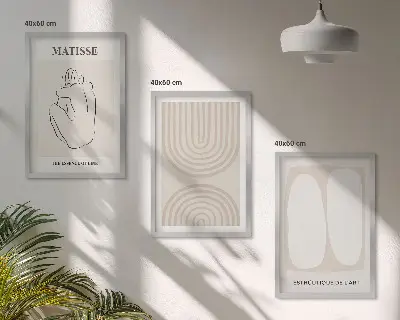 Billedvæg med stilfulde minimalistiske linjer