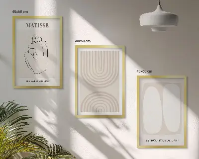 Billedvæg med stilfulde minimalistiske linjer