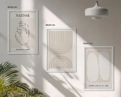 Billedvæg med stilfulde minimalistiske linjer