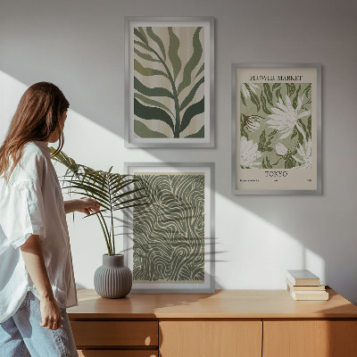 Billedvæg inspiration Plantemønstre boho dekorationer