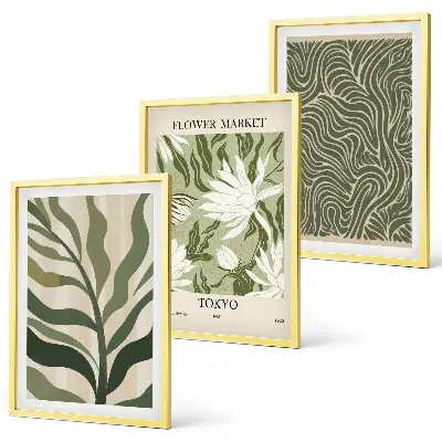 Billedvæg med plantemønstre boho dekorationer til inspiration