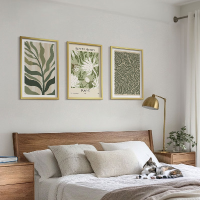 Billedvæg inspiration Plantemønstre boho dekorationer