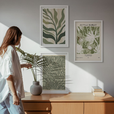 Billedvæg inspiration Plantemønstre boho dekorationer