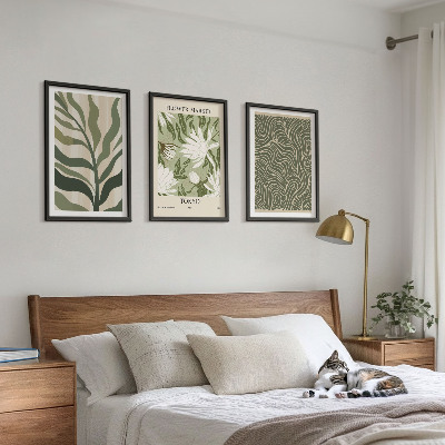 Billedvæg inspiration Plantemønstre boho dekorationer