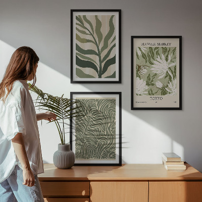 Billedvæg inspiration Plantemønstre boho dekorationer