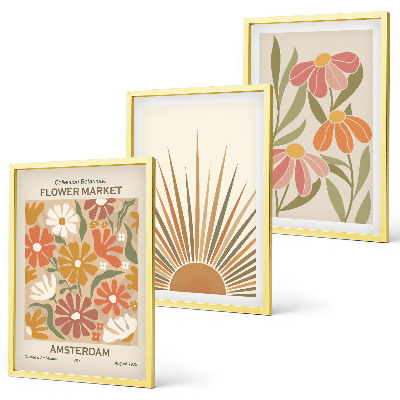 Billedsæt til soveværelset Pastel solblomster