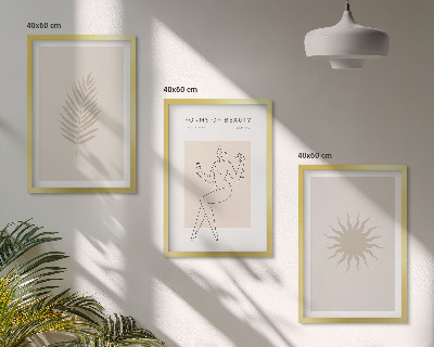 Triptykon billeder med ramme En samling af minimalistiske former