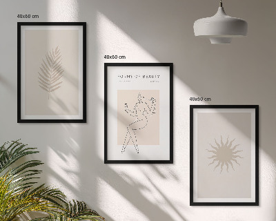 Triptykon billeder med ramme En samling af minimalistiske former