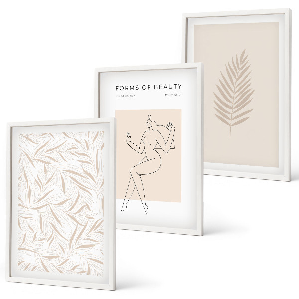 Billedsæt til soveværelset Minimalistiske botaniske motiver