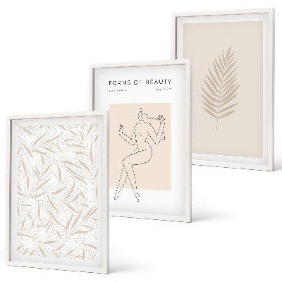 Billedsæt til soveværelset Minimalistiske botaniske motiver