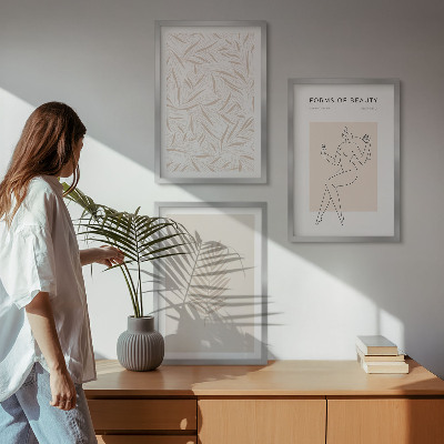 Billedsæt til soveværelset Minimalistiske botaniske motiver