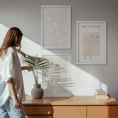 Billedsæt til soveværelset Minimalistiske botaniske motiver