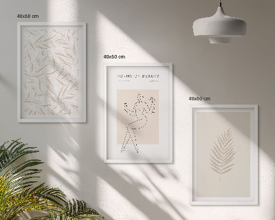 Billedsæt til soveværelset Minimalistiske botaniske motiver