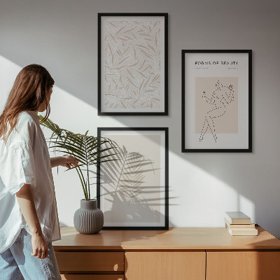 Billedsæt til soveværelset Minimalistiske botaniske motiver