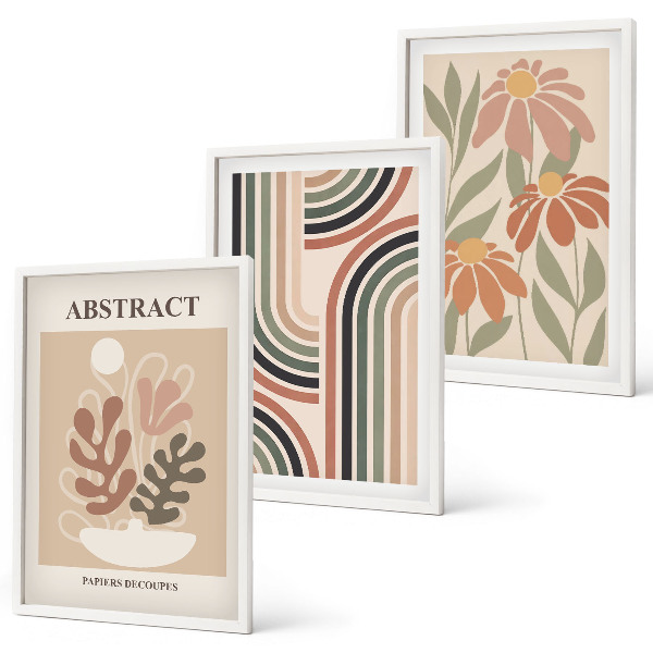 Billedvæg inspiration Abstrakte planter i pastelfarver