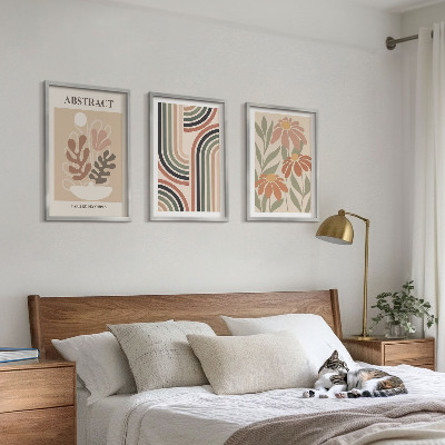 Billedvæg inspiration Abstrakte planter i pastelfarver