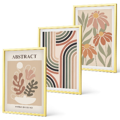 Billedvæg inspiration Abstrakte planter i pastelfarver