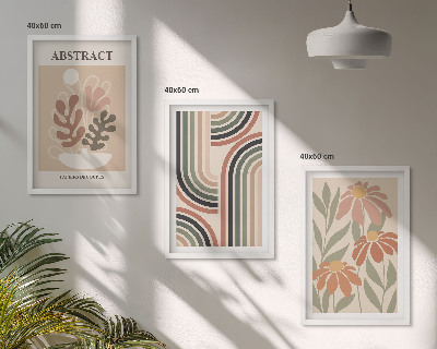 Billedvæg inspiration Abstrakte planter i pastelfarver