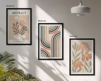 Billedvæg inspiration Abstrakte planter i pastelfarver