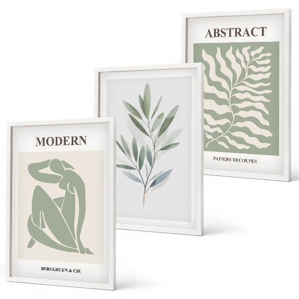 Billedsæt til soveværelset Matisse akvarel boho design